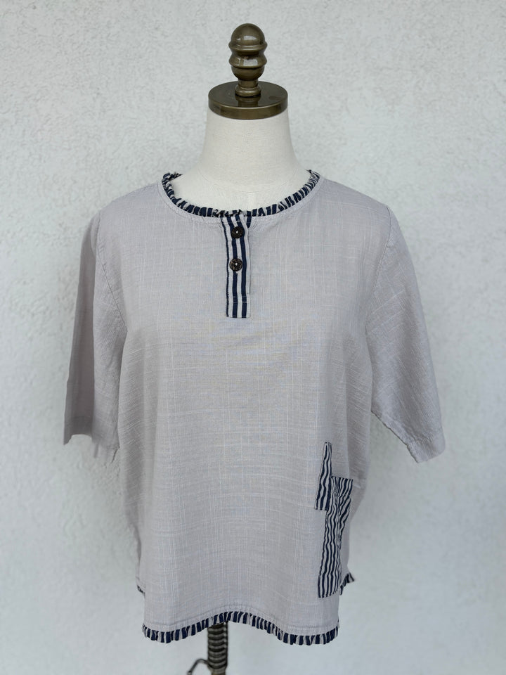 Coastal Stripe Pocket Top