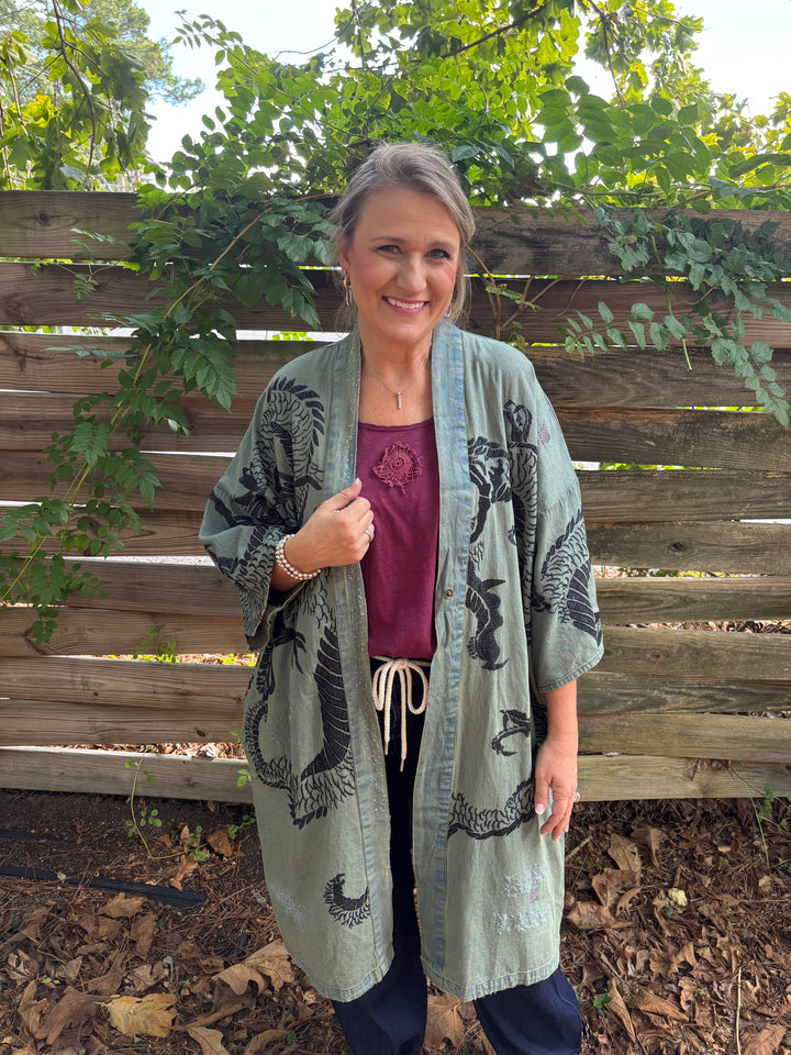 Dragon Printed Kimono