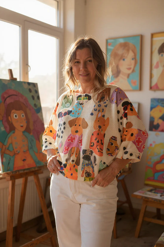 Whimsical World Italian Art Blouse