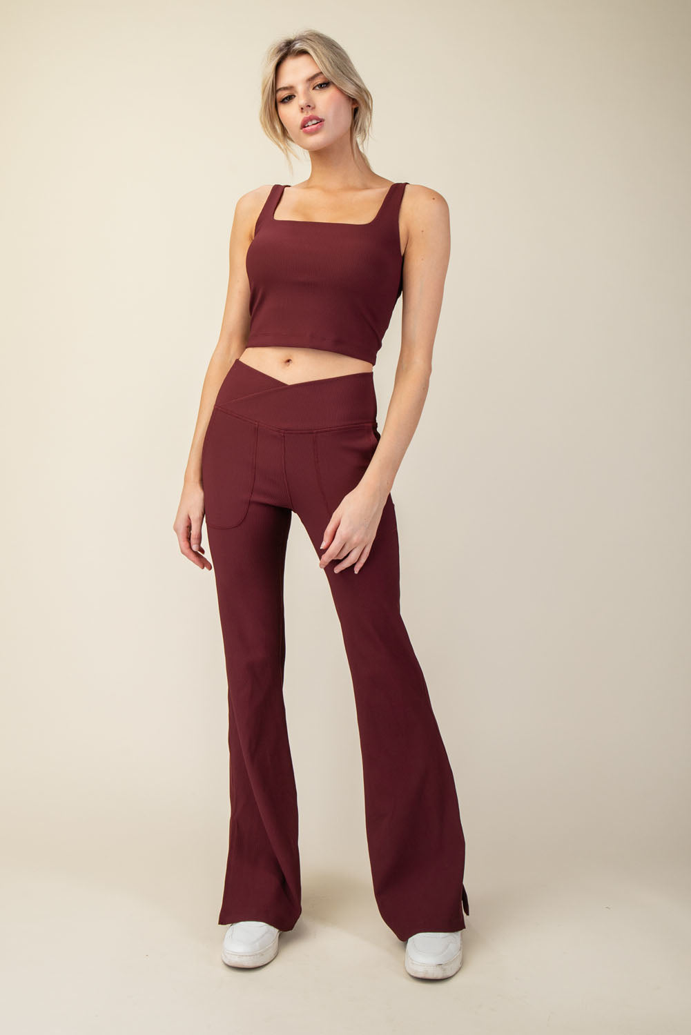 Nylon Rib Crop Top
