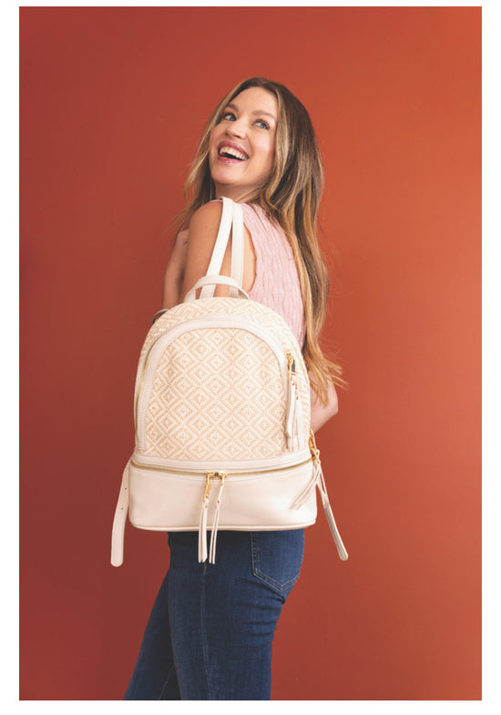 Zahava Woven Diamond Backpack