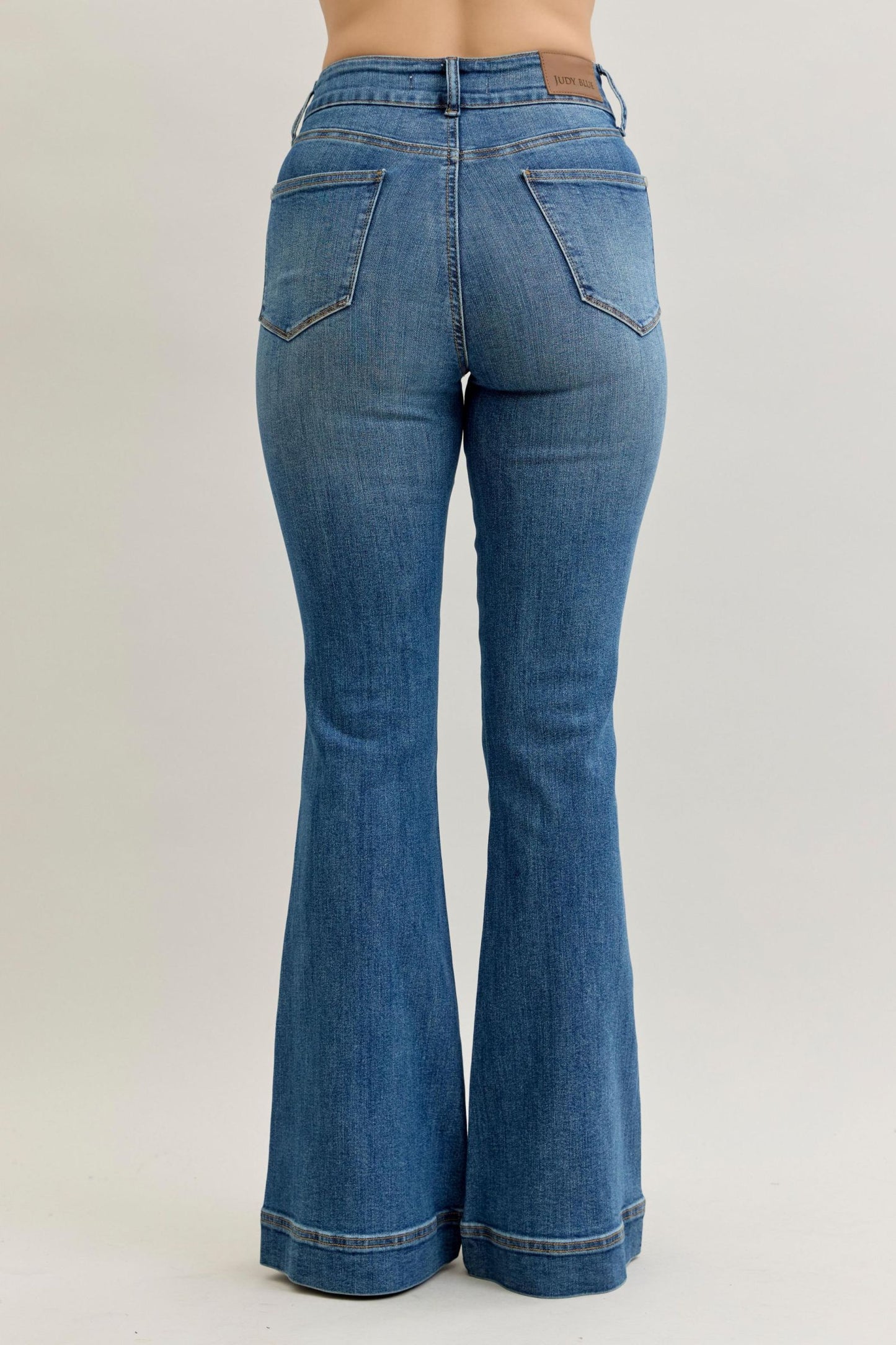 Judy Blue Flare Double Button Waistband