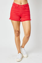 Load image into Gallery viewer, Judy Blue Mid Rise Garment Dyed gray Hem Shorts

