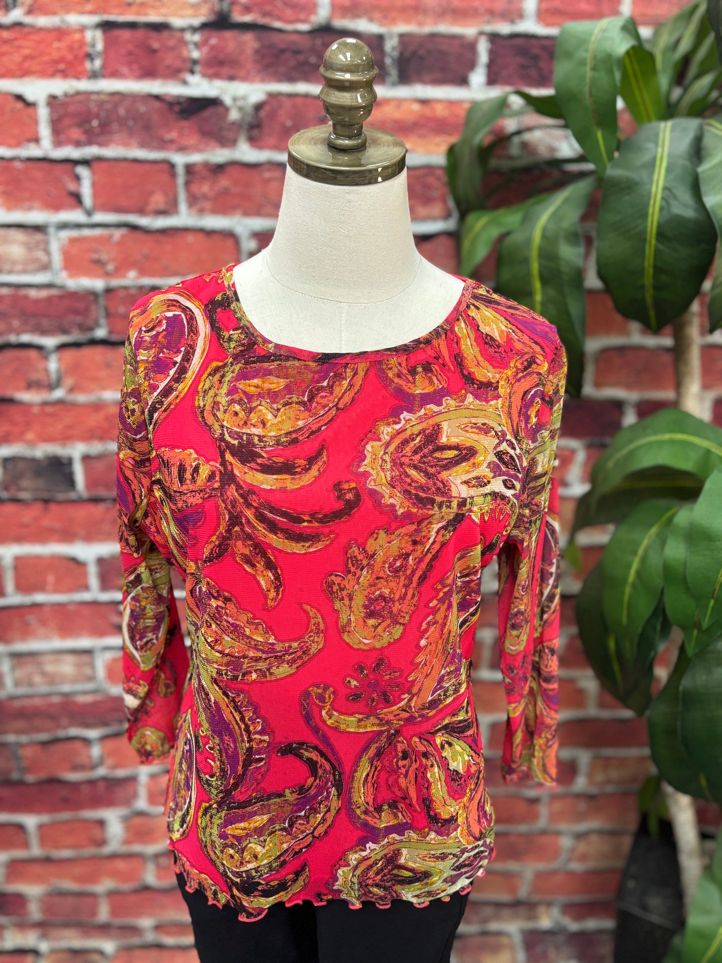 Sunset Paisley Mesh Blouse