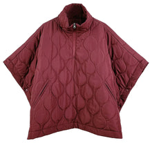 Load image into Gallery viewer, Quarter Zip Quilted Puffer Poncho
