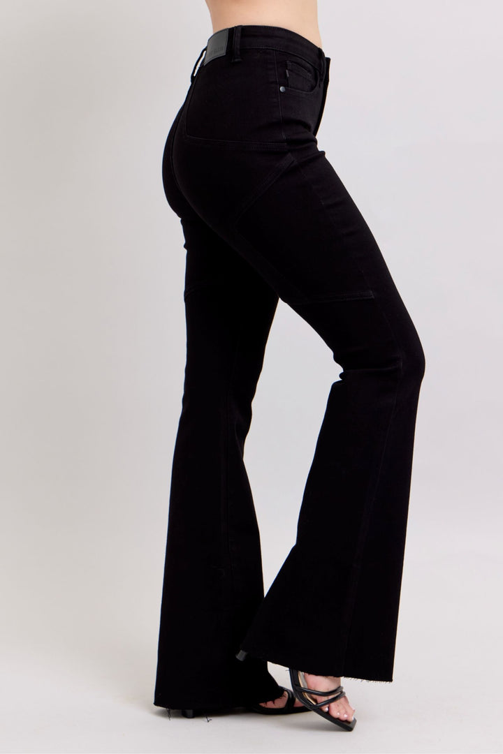 High Waist Star Seam Detail Flare