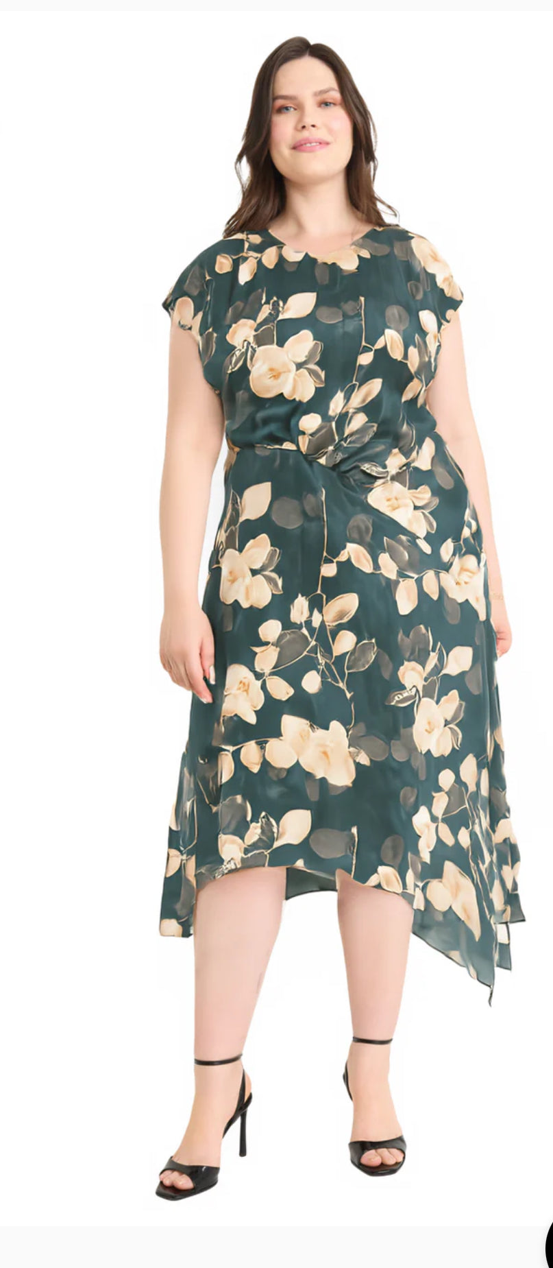 Betty In Printed Satin Midi Dress