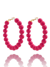 Load image into Gallery viewer, Chunky 8mm Matte Beaded Hoop Earring
