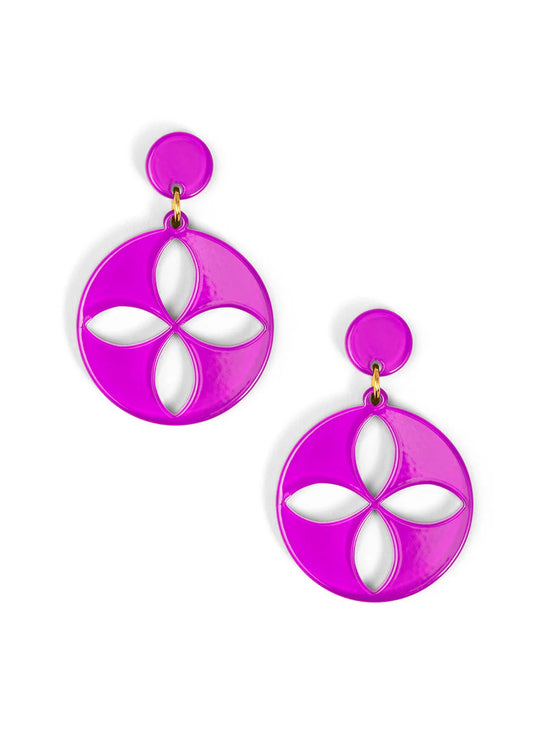Quatrefoil Cutout Resin Drop Earring