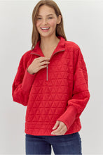 Load image into Gallery viewer, Quilted Half Zip Pullover
