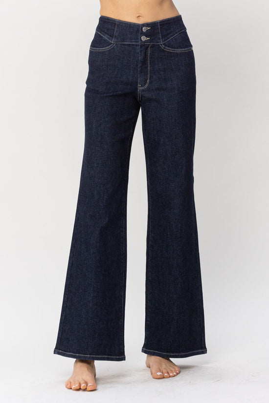 Judy Blue HW Rinse Geometric Wide Leg