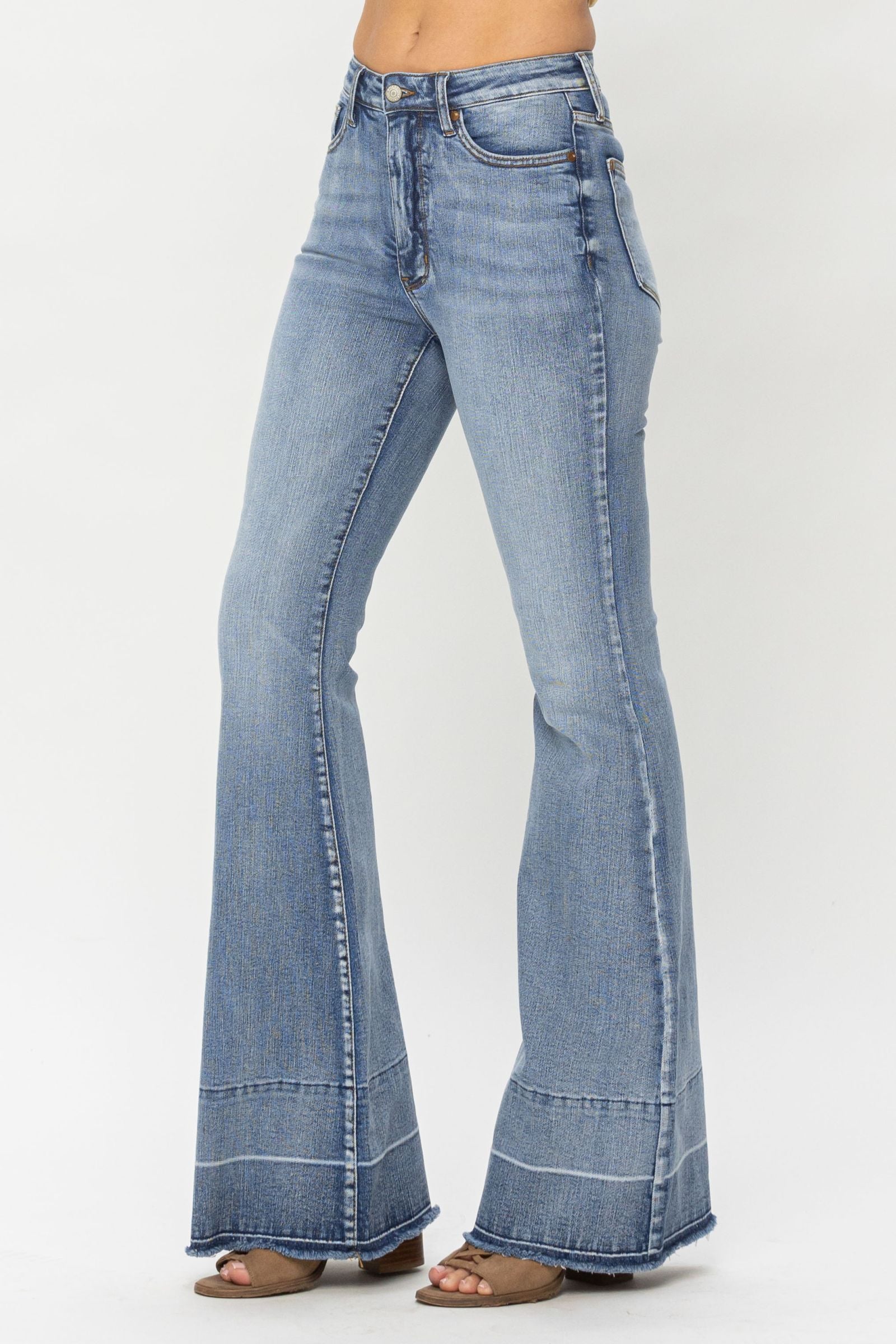 Judy Blue High Waist Tummy Control Release Hem Flare