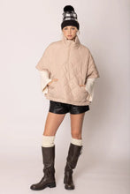 Load image into Gallery viewer, Quarter Zip Quilted Puffer Poncho

