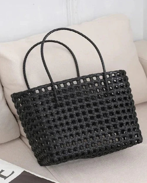 Elysa See Through Hand Woven Eco Plastic Tote Bag