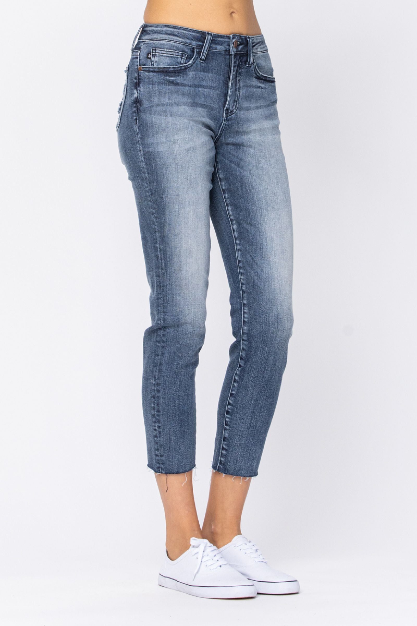 Judy Blue High Rise Raw Hem Relaxed Fit *FINAL SALE*