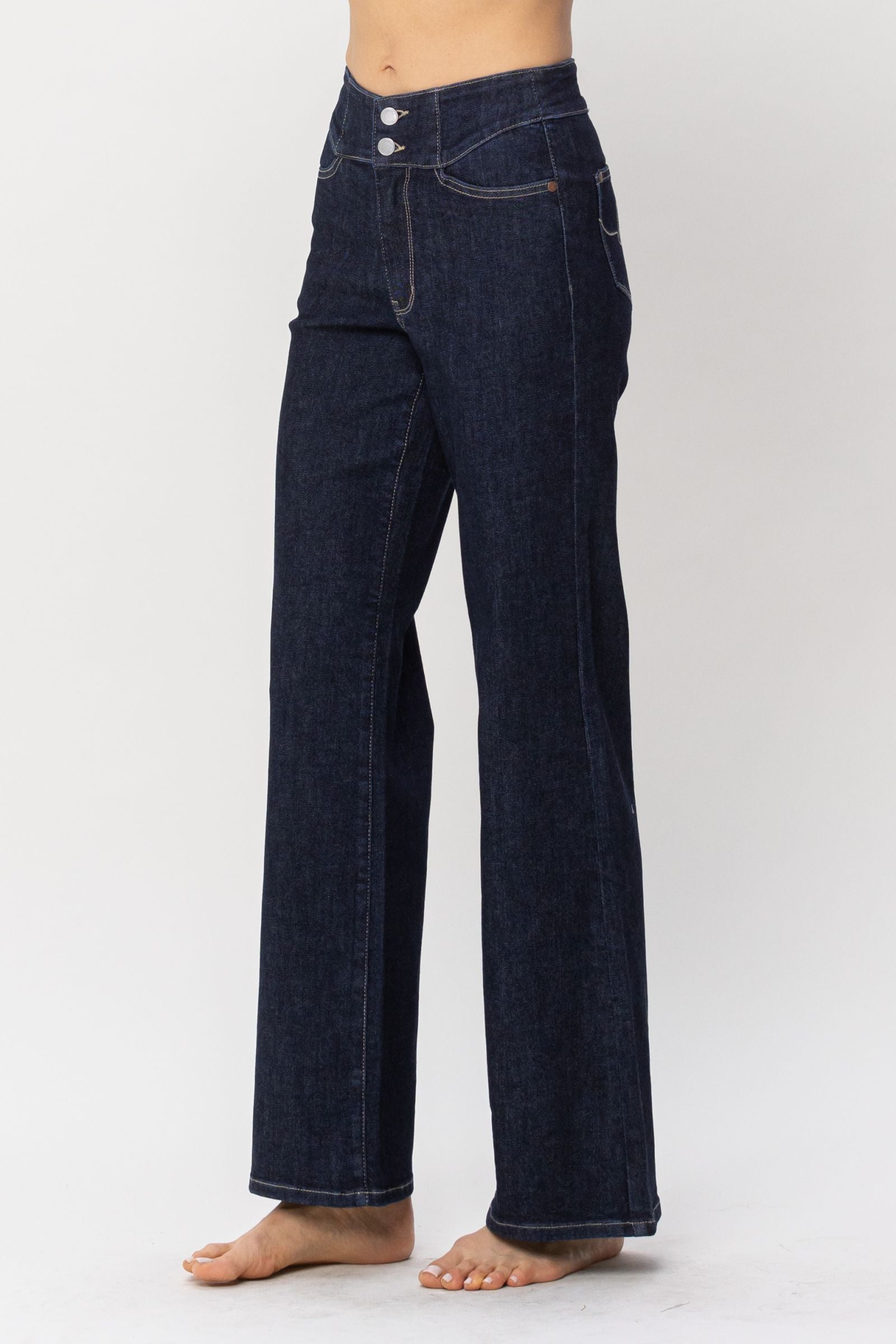 Judy Blue HW Rinse Geometric Wide Leg