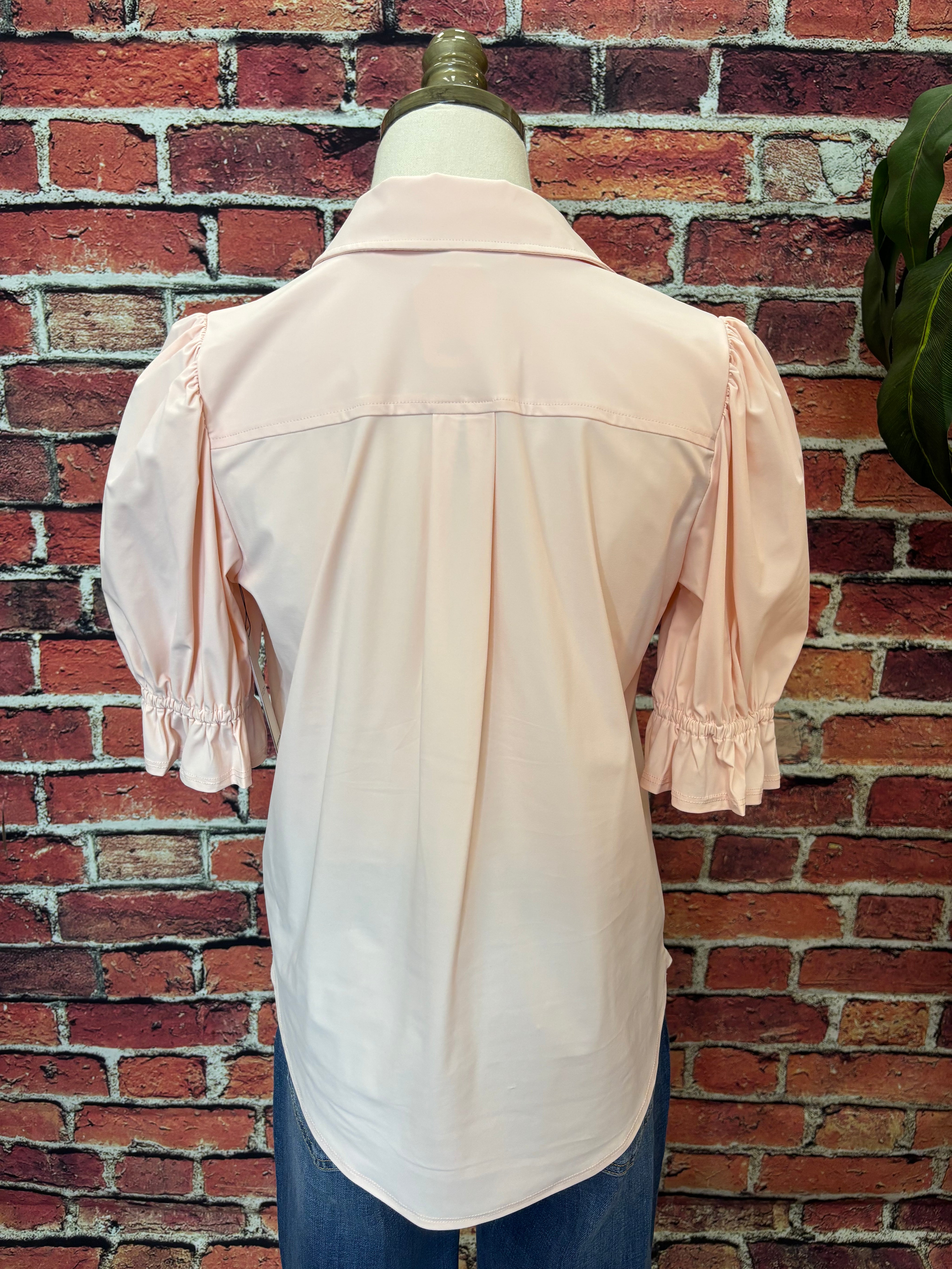 Snap Front Knit Blouse