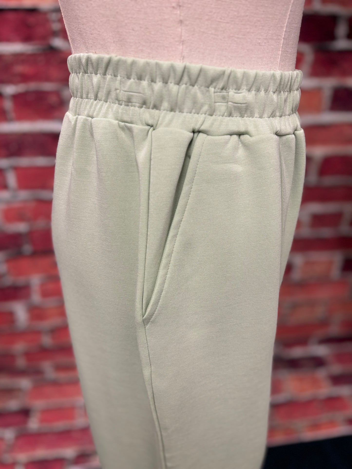 Sage Green Scalloped Lounge Pants