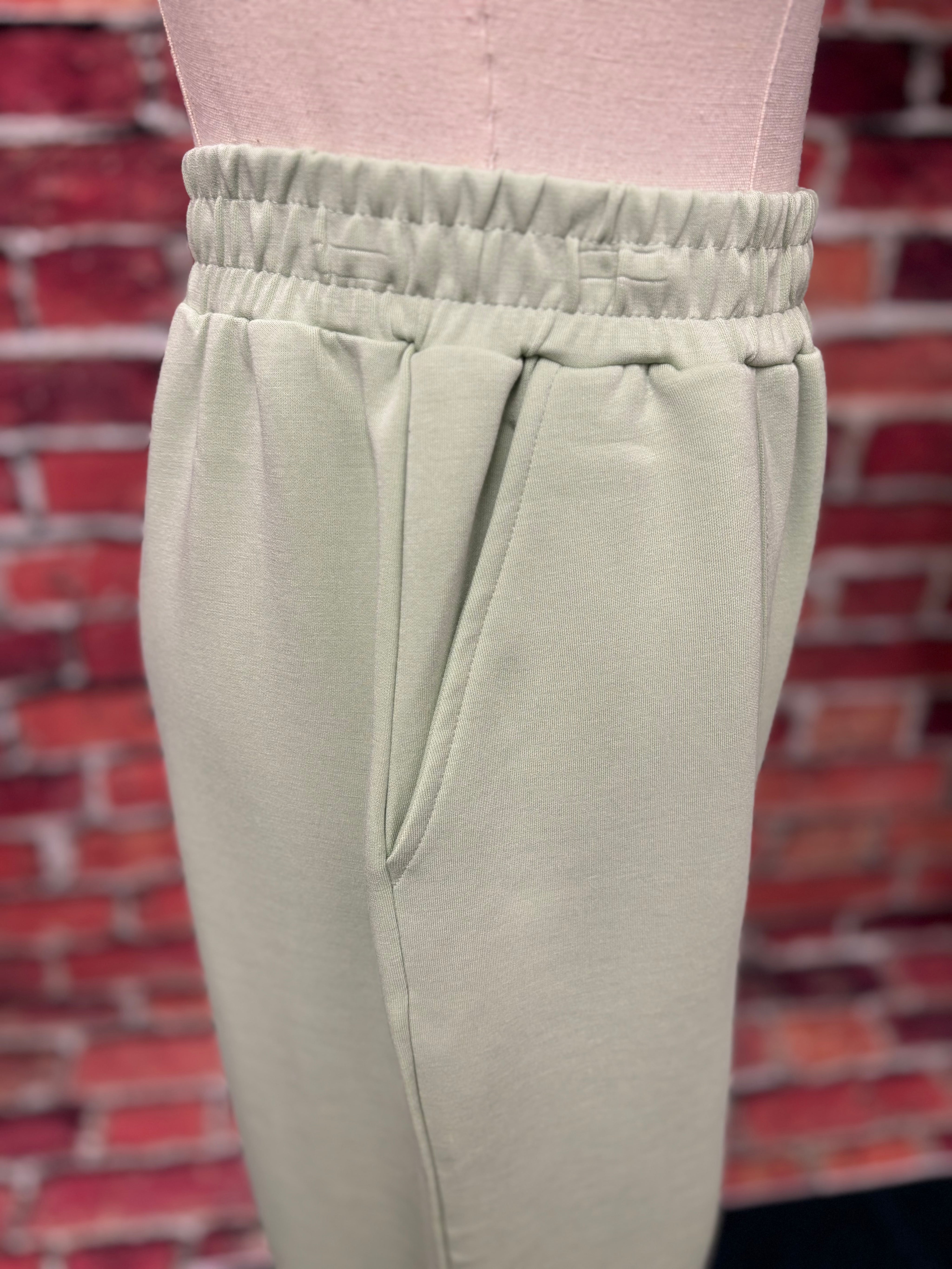 Sage Green Scalloped Lounge Pants