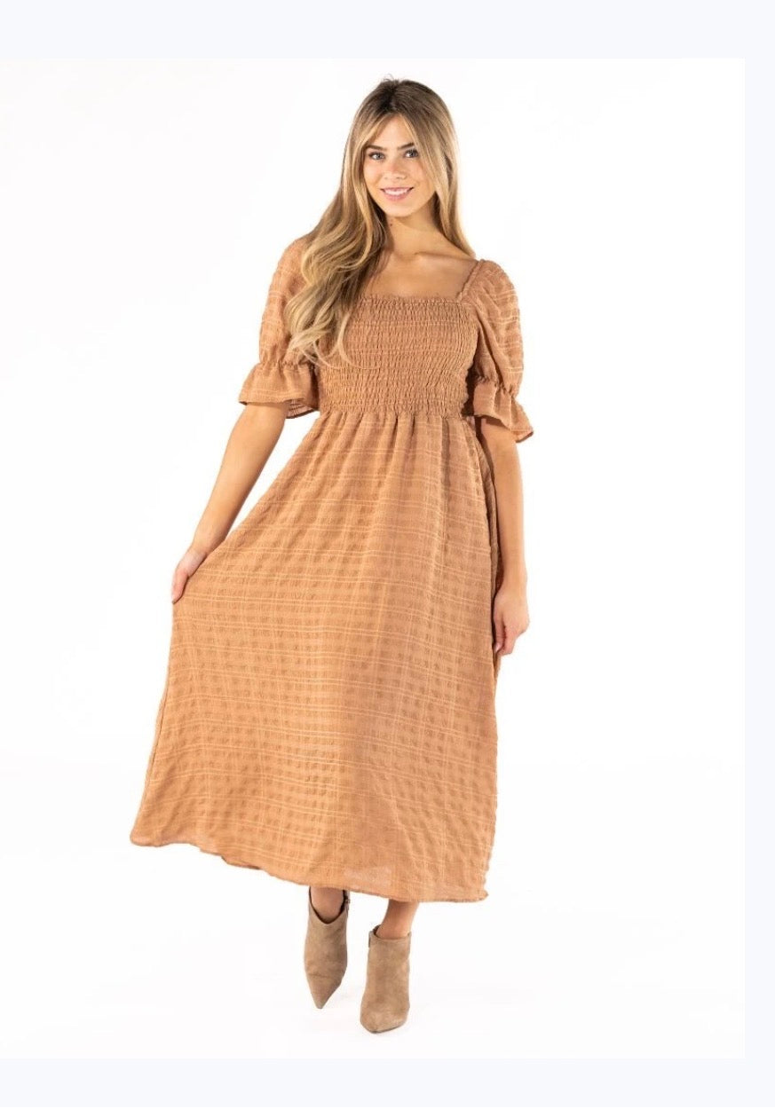 Solid Smocked Dress
