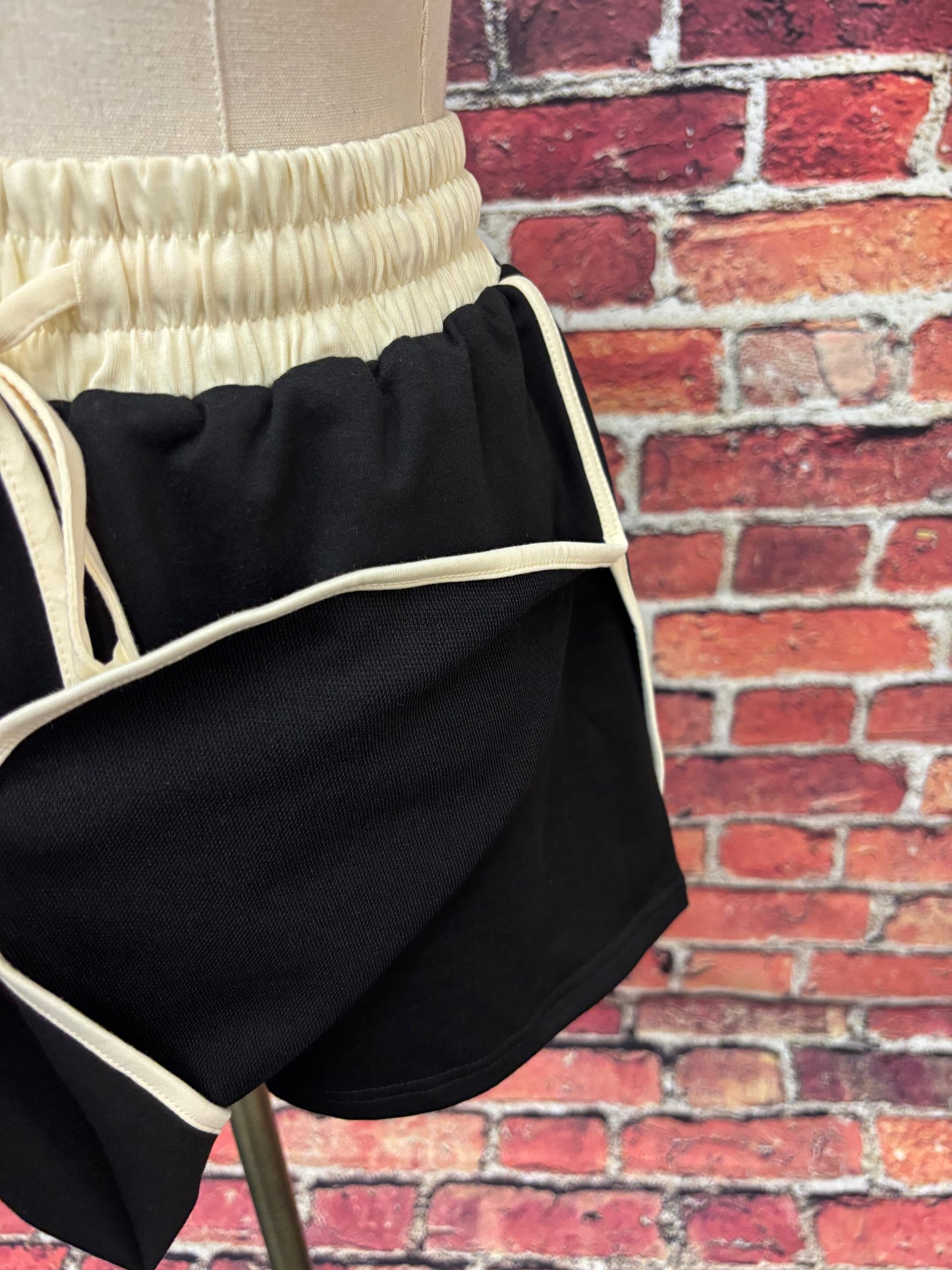 Black & Cream Sporty Chic Skort Set
