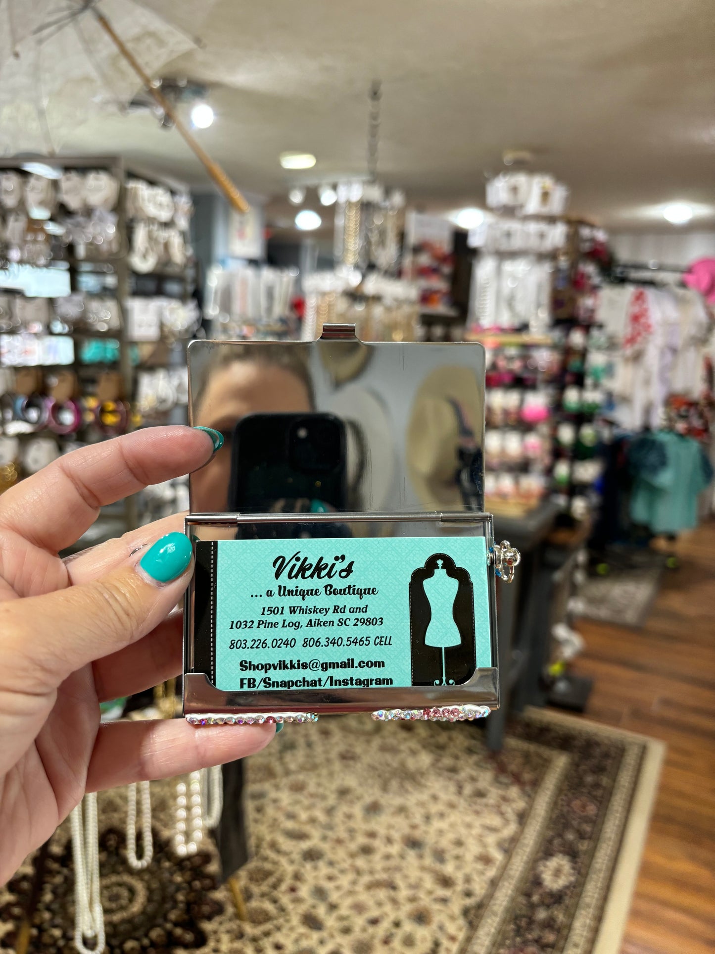 Bling Card Holder w/ Mirror