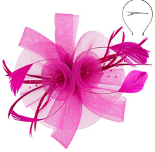 Load image into Gallery viewer, Mesh Feather Fascinator Headband *FINAL SALE*
