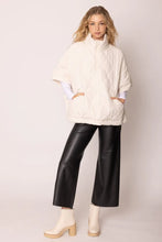 Load image into Gallery viewer, Quarter Zip Quilted Puffer Poncho
