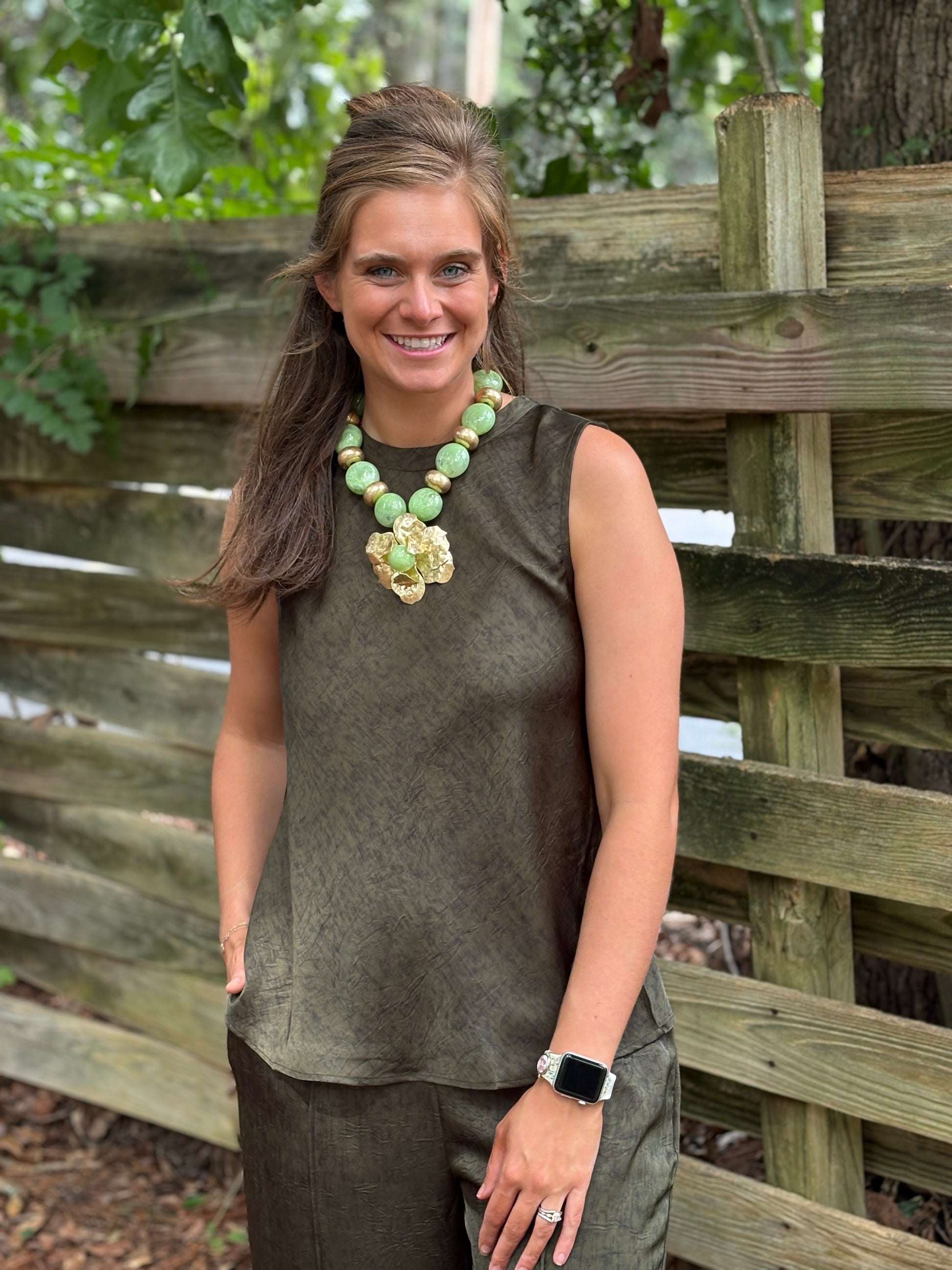 Sleeveless Satin Top