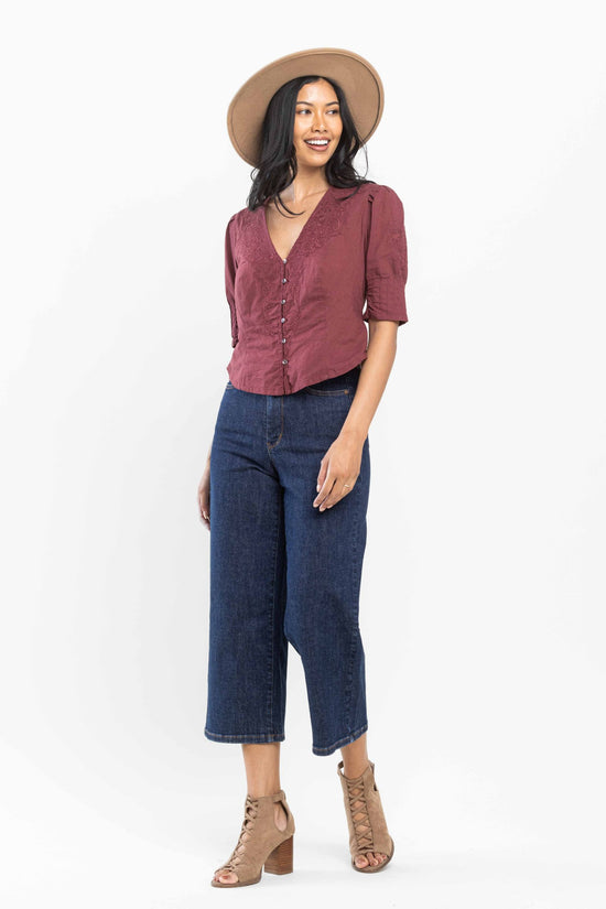 Judy Blue High Waist Tummy Control Tailored Crop Wide *FINAL SALE*
