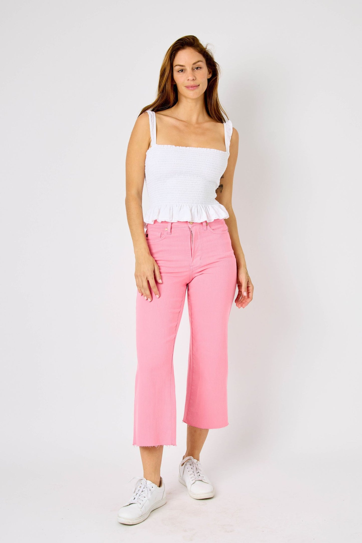Judy Blue High Waist Garment Dyed Wide Leg Crop * FINAL SALE*