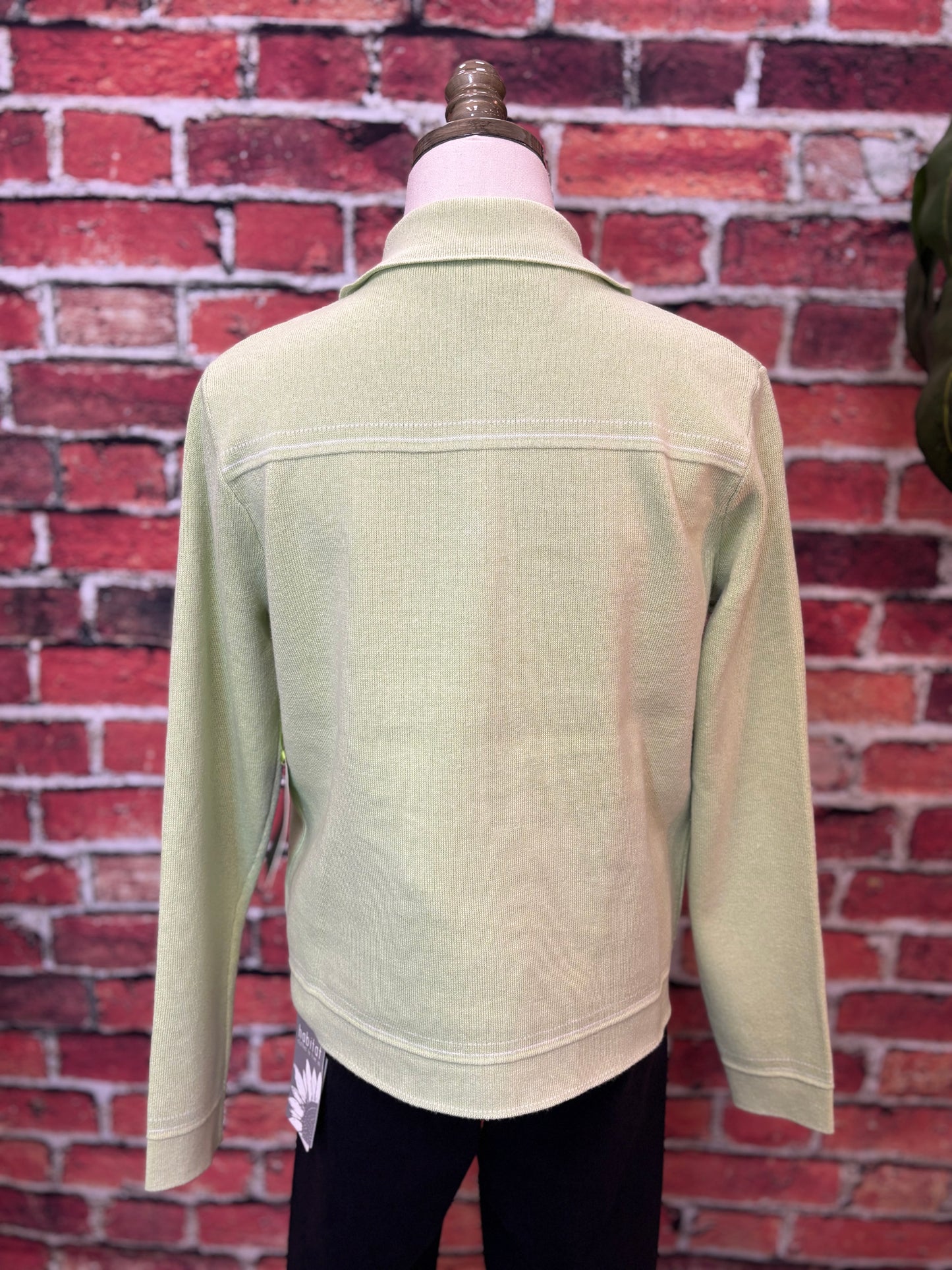 Contrast Stitch Knit Button-Up Cardigan