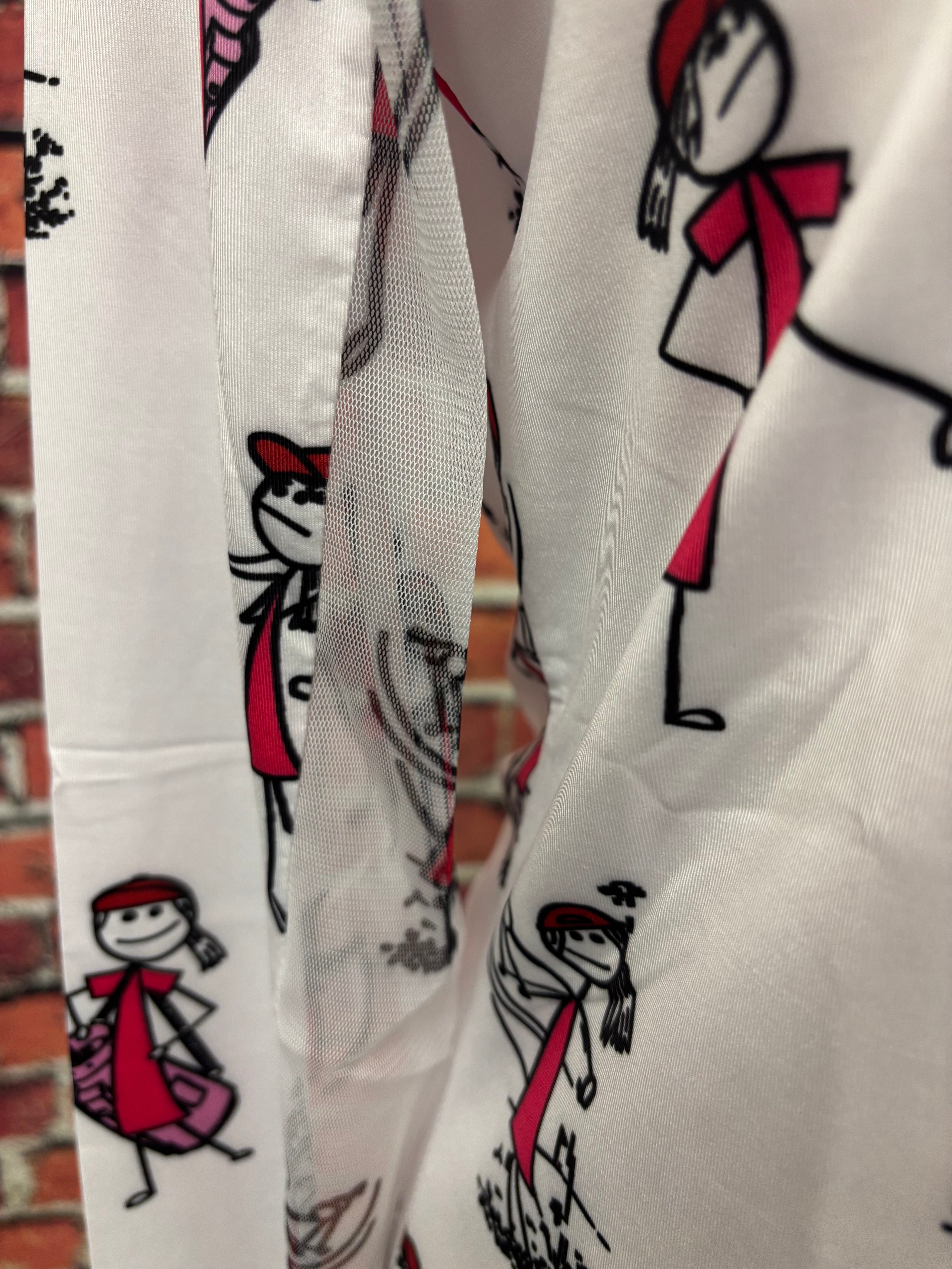 Black & White Modern Print UPF 50 Zip Top