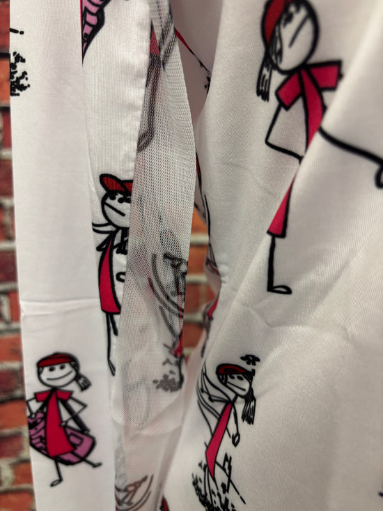 Black & White Modern Print UPF 50 Zip Top