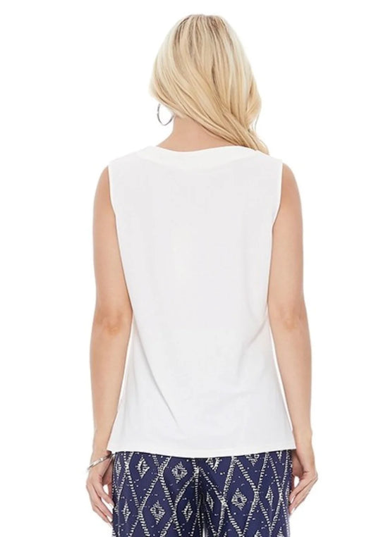 Gina Split Neck Sleeveless Top