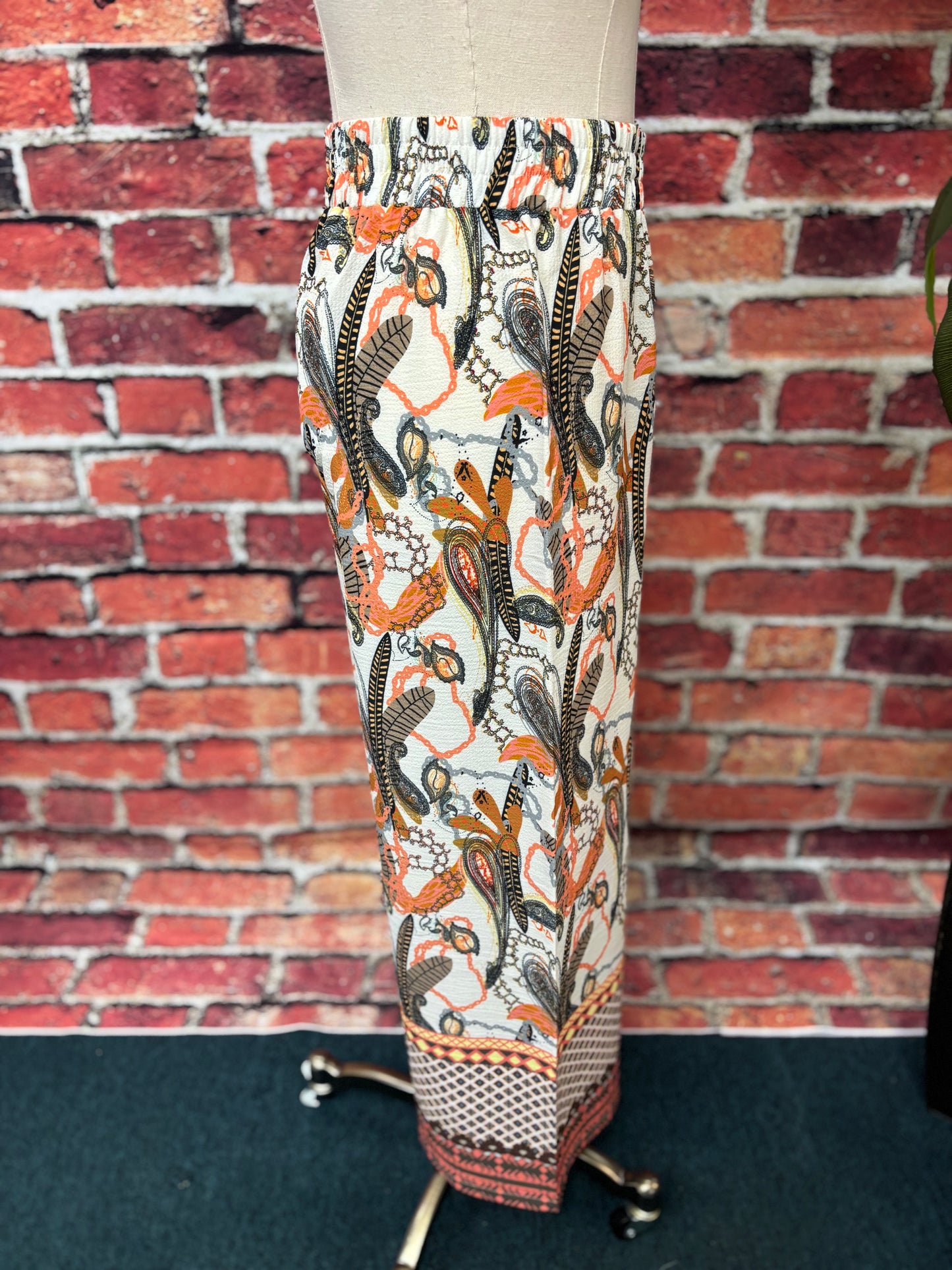Sunset Paisley Wide-Leg Pant
