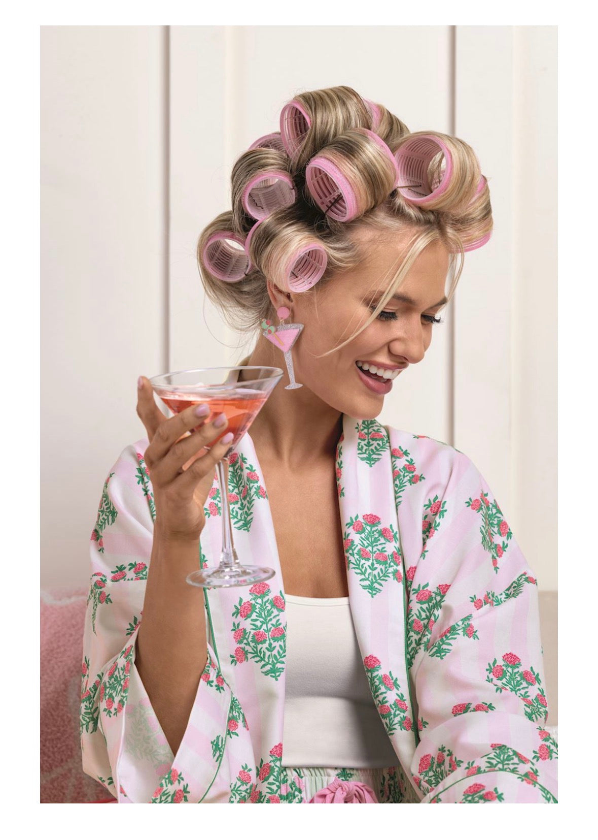 Dahlia Block Print Robe