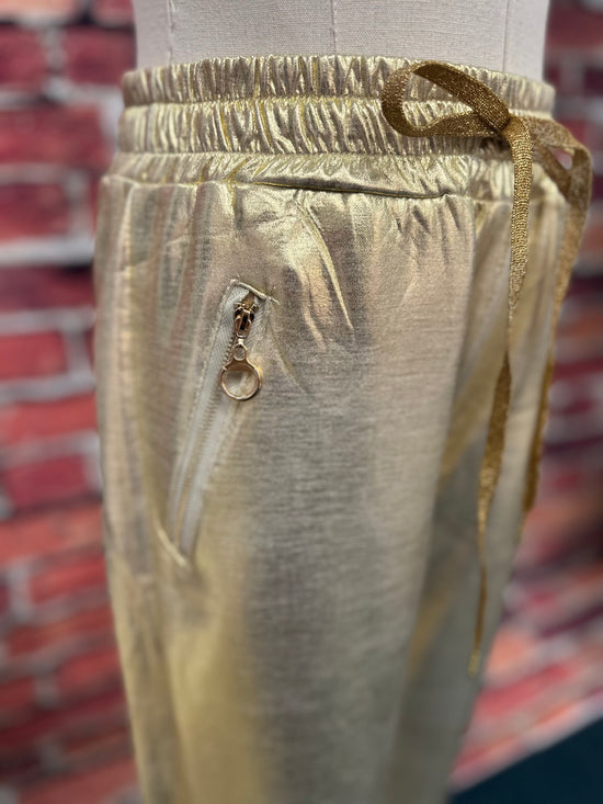 Metallic Gold Jogger Pants *FINAL SALE**