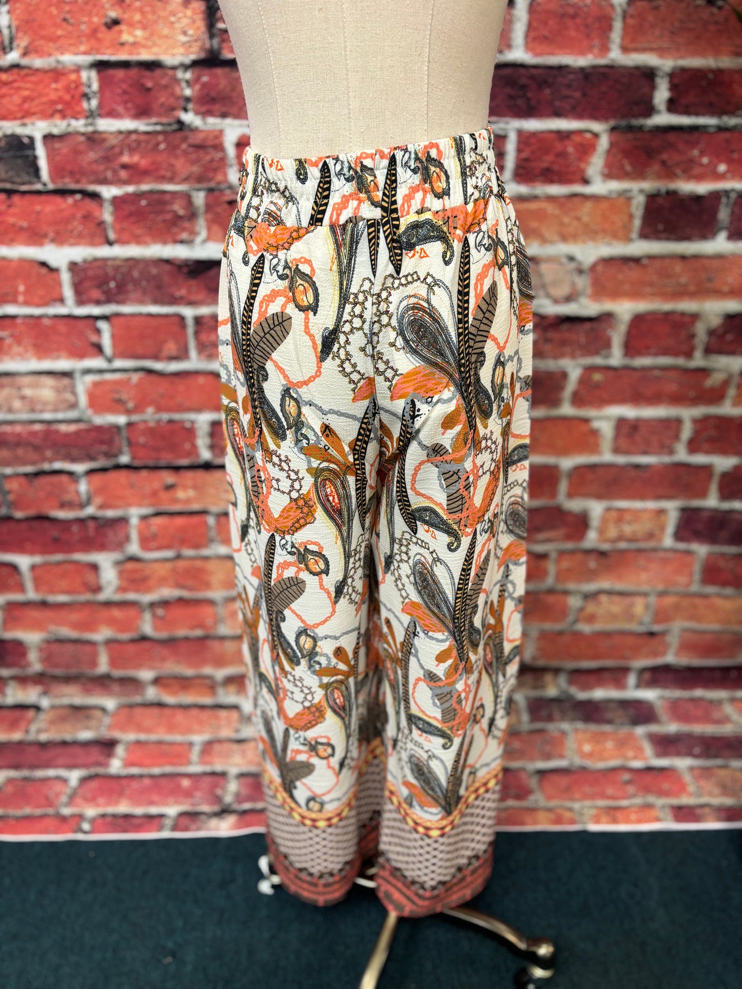Sunset Paisley Wide-Leg Pant