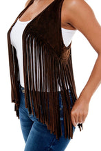 Load image into Gallery viewer, Mineral Washed Long Fringe Vest
