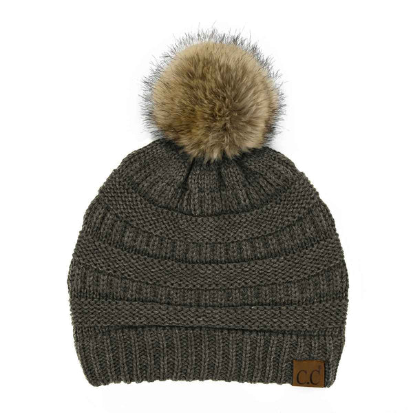 Mia Knit Fur Pom Beanie