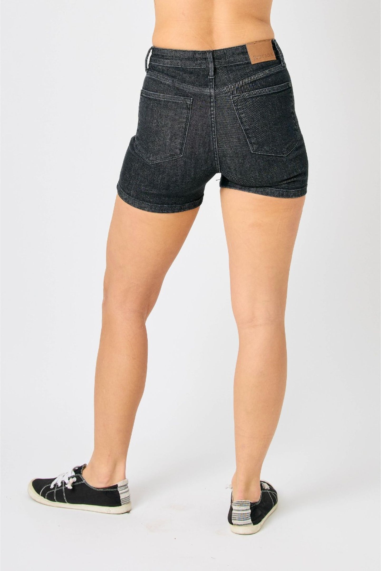 Judy Blue High Waist Tummy Control Washed Black Shorts *FINAL SALE*