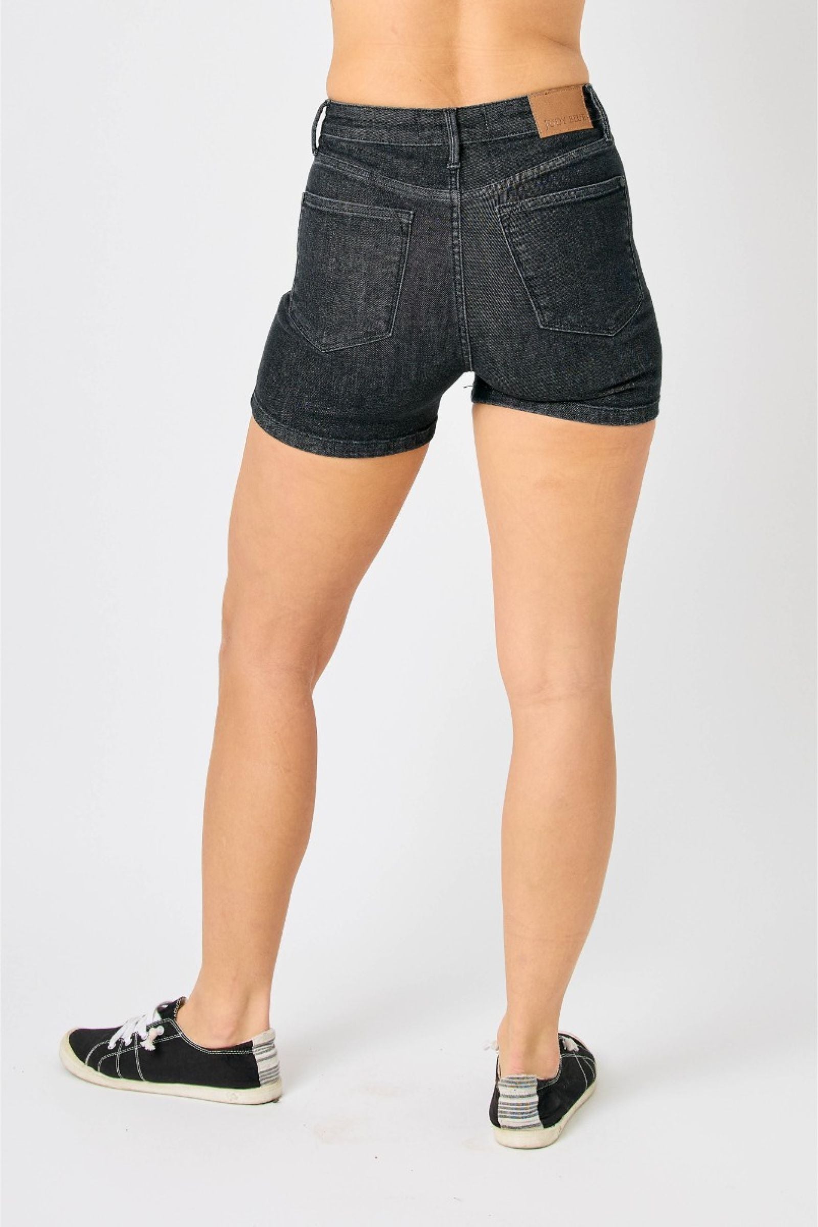 Judy Blue High Waist Tummy Control Washed Black Shorts *FINAL SALE*