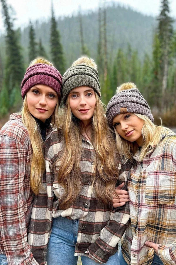 Mia Knit Fur Pom Beanie