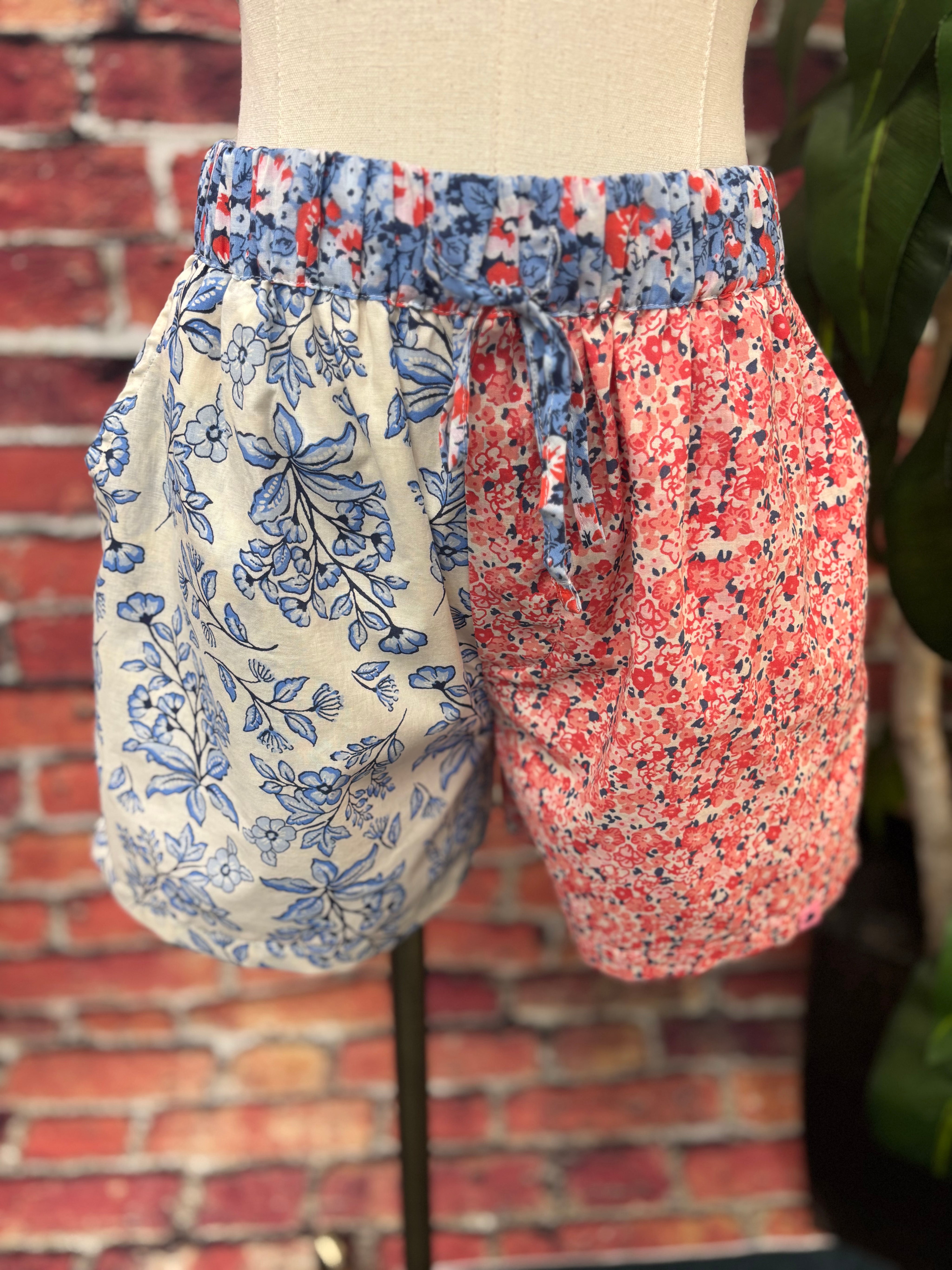 Stars & Petals Patchwork Shorts