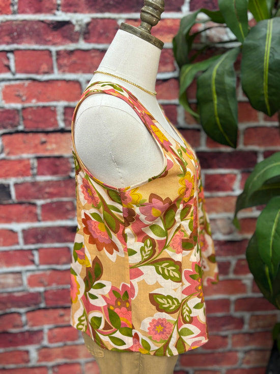 Retro Bloom V-Neck Tank