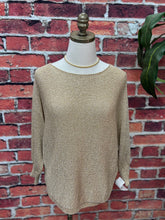 Load image into Gallery viewer, Gold Shimmer Bow Back Sweater
