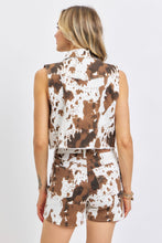 Load image into Gallery viewer, High Waist Brown Cow Print Shorts
