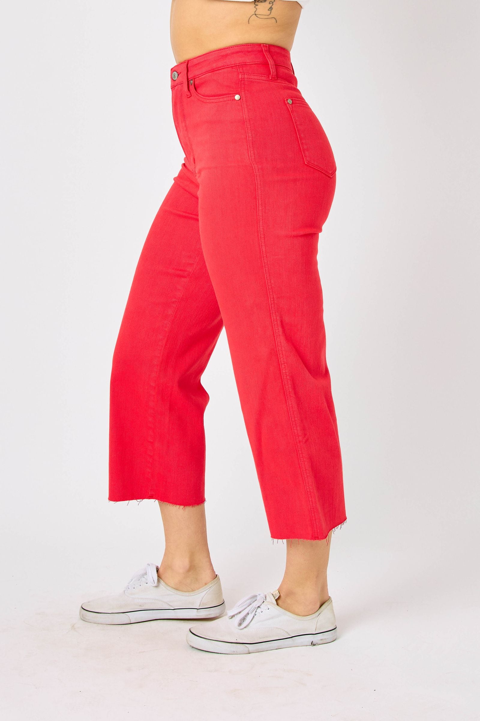Judy Blue High Waist Garment Dyed Wide Leg Crop * FINAL SALE*