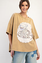 Load image into Gallery viewer, WESTERN GRAPHIC MINERAL WASHED KNIT TOP
